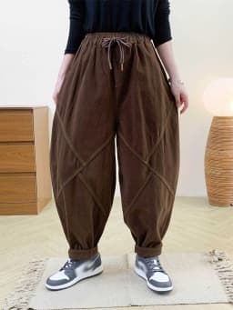 Amax LuluE Autumn Korean Women Loose Luxury Vintage Trousers 2025 Fashion Ladies Classic Leisure Solid Elastic Waist Harem Pants