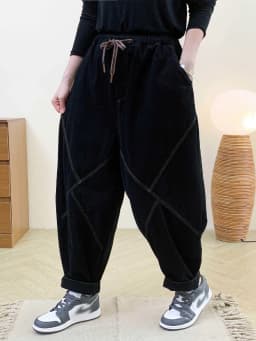 Amax LuluE Autumn Korean Women Loose Luxury Vintage Trousers 2025 Fashion Ladies Classic Leisure Solid Elastic Waist Harem Pants