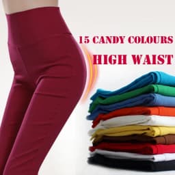 S-6XL15 Colors New Winter clothes Women's Pants Fashion Candy Color Skinny high waist elastic Trousers Fit Lady Pencil Pants