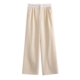 SLTNX 2026 Women Fashion Side Pockets Patchwork Straight Pants Vintage High Waist Zipper Fly Female Casual Trousers