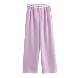 SLTNX 2026 Women Fashion Side Pockets Patchwork Straight Pants Vintage High Waist Zipper Fly Female Casual Trousers