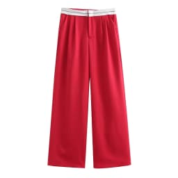 SLTNX 2026 Women Fashion Side Pockets Patchwork Straight Pants Vintage High Waist Zipper Fly Female Casual Trousers