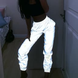 Women Sweatpant Flash Reflective Pants High Waist Joggers Hip Hop Dance Show Party Night Jogger Lady Baggy Street Wear Trousers