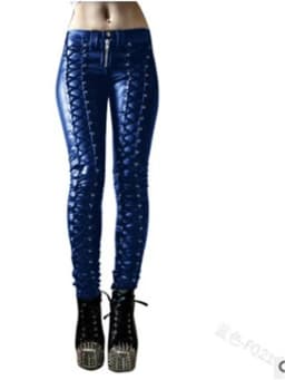 Street Gothic Straps PU Leather Pants Harajuku Vintage Solid Color Mid-waist Casual Pencil Trousers Tide 2022 Autumn Winter New