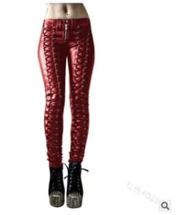 Street Gothic Straps PU Leather Pants Harajuku Vintage Solid Color Mid-waist Casual Pencil Trousers Tide 2022 Autumn Winter New