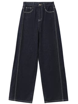 CHIC VEN Women Denim Pants Loose Casual High Waisted Straight Leg Jeans Female Wide Leg Trousers Oversize Autumn Winter 2024