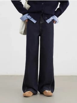 CHIC VEN Women Denim Pants Loose Casual High Waisted Straight Leg Jeans Female Wide Leg Trousers Oversize Autumn Winter 2024