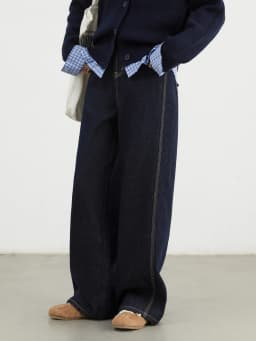 CHIC VEN Women Denim Pants Loose Casual High Waisted Straight Leg Jeans Female Wide Leg Trousers Oversize Autumn Winter 2024