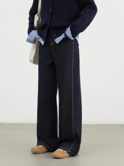 CHIC VEN Women Denim Pants Loose Casual High Waisted Straight Leg Jeans Female Wide Leg Trousers Oversize Autumn Winter 2024