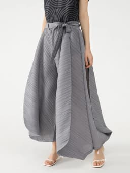 Miyake Pleated Wide Leg Loose Pants Stitching Casual Big Trousers Women Summer Dubai Designer Fashion Belt Aesthetic Clothes