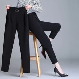 High Waist White Slim Fit Pants Women's New Style Harlan Trousers Casual Fashionable Versatile Workwear Nine Points Length