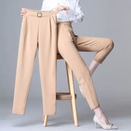 High Waist White Slim Fit Pants Women's New Style Harlan Trousers Casual Fashionable Versatile Workwear Nine Points Length