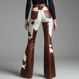 Dairy Cow Printed High Waist Flare Pants for Women Autumn Street Trousers Elastic Waist Comfortable Bodycon Bottoms