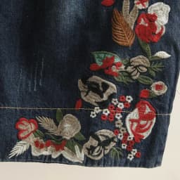 Indie Folk Embroidery Denim Vintage Elastic High Waist Loose Wide Leg Women's Pants Calf-Length Pants For Women Clothing Fashion