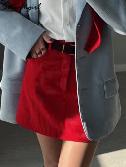 Autumn Corduroy Mini Skirt Burgundy For Women Brown Vintage A Line Short Skirts With Shorts Inside For Women Skirt Corduroy Fall