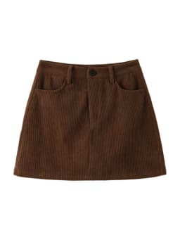 Autumn Corduroy Mini Skirt Burgundy For Women Brown Vintage A Line Short Skirts With Shorts Inside For Women Skirt Corduroy Fall