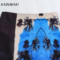 KADUWAKI Corset Summer New Fashion Holiday Printed Midi Long Skirt Zipper High Waist A Line Straight Skirts Vent Back Female Y2K