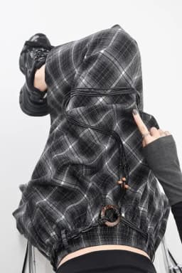 Women Skirt Plaid High Waisted Elastic A Line Mid Length Korean Style Fashion Retro Versatile Irregular Autumn Skirt