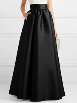 ZANZEA Women Satin Silk Black Maxi Long Skirts Elegant Luxury High Waisted A-Line Party Jupe Femme with Back Zipper Faldas Mujer