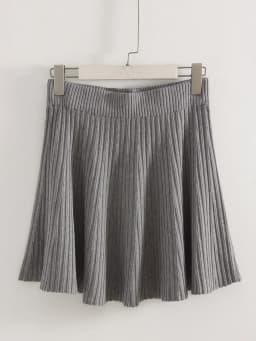 Autumn Knit White Mini Pleated Skirts For Women A Line Skirt Gray High Waist Women Knitted Pleated Short Skirts Korean Fashion