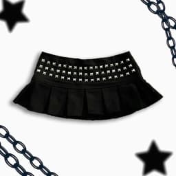 Y2k Clothes Gothic Punk Studded Mini Skirt Harajuku Sexy Ultra Short Rivet Pleated Skirt Hot Girl Kawaii Skirt Womens Clothing