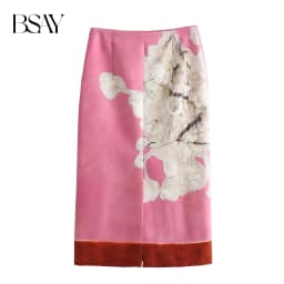 BSAY Women's Fashion Spring Summer New Split Vintage Chic Female High Waist Elegant A-line Long Straight Skirt Mujer