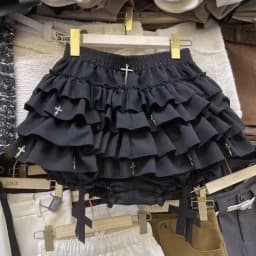 Sweet Kawaii Lolita Mini Skirt Vintage Lace Ruffles Party Skirt Japanese Y2k Style Women Chic High Waist A-Line Subculture Skirt