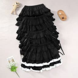 Sweet Kawaii Lolita Mini Skirt Vintage Lace Ruffles Party Skirt Japanese Y2k Style Women Chic High Waist A-Line Subculture Skirt