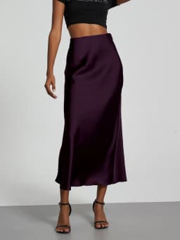 21 Colors New 2026 Women's Elegant High Waist Satin Long Skirts Female Summer Solid Color Faldas