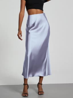 21 Colors New 2026 Women's Elegant High Waist Satin Long Skirts Female Summer Solid Color Faldas