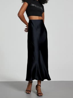 21 Colors New 2026 Women's Elegant High Waist Satin Long Skirts Female Summer Solid Color Faldas