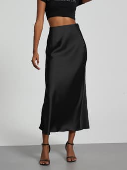 21 Colors New 2026 Women's Elegant High Waist Satin Long Skirts Female Summer Solid Color Faldas