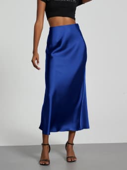 21 Colors New 2026 Women's Elegant High Waist Satin Long Skirts Female Summer Solid Color Faldas