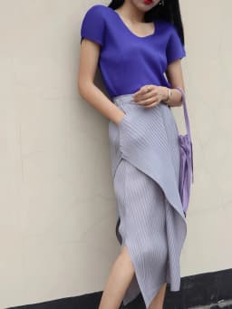 Miyake Pleated Irregular Skirt Women 2025 Spring Summer Korean Fashion Causal Straight Pleated Skirts