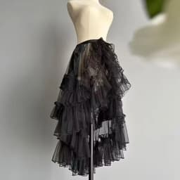 Sweet Cute Irregular Skirt Y2k Lolita Lace Ruffles Skirt Harajuku Subculture Style Women Party Vintage Kawaii Bow Design Skirt