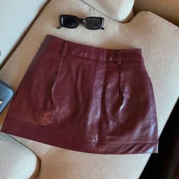 Wine Red PU Leather Skirts for Women Sexy Clubwear Hip-Wrapped Leather Mini Skirt Female Spring Autumn Anti-Glare Short Skirts