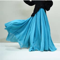 High Quality Cotton Linen Maxi Skirt Womens Casual Elastic High Waist Pleated A-Line Beach Skirts Boho Saia Feminina Faldas Jupe