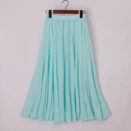 High Quality Cotton Linen Maxi Skirt Womens Casual Elastic High Waist Pleated A-Line Beach Skirts Boho Saia Feminina Faldas Jupe