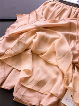 Pure Color Elastic Waist Slimming Short Skirt with Pleated Hemline Summer New Style Fairy Skirt Chiffon Half-length Skirt