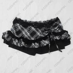 Fashion Subculture Unique Y2K Dress Bowknot Harajuku Gothic Lace Mini Skirt Streetwear Punk Spicy Girls Low Rise Skirts Hip Hop