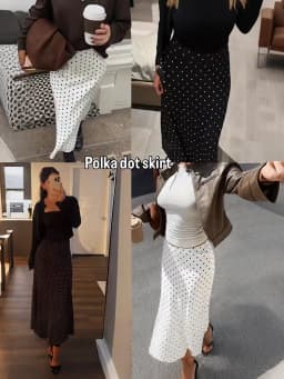 Talenza White Polka Dot Skirt Elegant Fashion Contrast Slim High Waist Patchwork Skirts Luxury New Party Women's Y2k Maxi Skirt