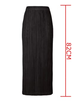 Miyake Pleated Women Skirt Korean Fashion Stretch Classic Lake Blue A-line Skirt Straight Long Skirts Causal Style In Stock