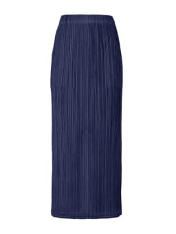 Miyake Pleated Women Skirt Korean Fashion Stretch Classic Lake Blue A-line Skirt Straight Long Skirts Causal Style In Stock