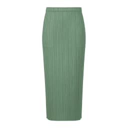 Miyake Pleated Women Skirt Korean Fashion Stretch Classic Lake Blue A-line Skirt Straight Long Skirts Causal Style In Stock
