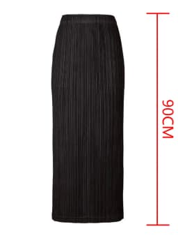 Miyake Pleated Women Skirt Korean Fashion Stretch Classic Lake Blue A-line Skirt Straight Long Skirts Causal Style In Stock