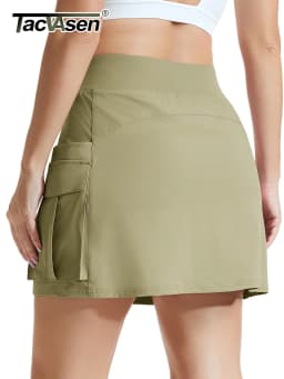 TACVASEN Women Cargo Built-in Shorts Skorts with Pockets Water Resistant Hiking Skirts Lightweight Athletic Tennis Casual Skorts