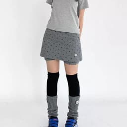 Grey Polka-Dot Sports Short Skirt Women Summer 2025 High Waist A Line Shorts Skirts Woman Streetwear Y2K Mini Skirt Female