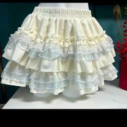 Kawaii Sweet Lolita Skirts Y2k Clothes Women French Lace Patchwork High Waisted Puffy Short Cake Skirt A-line Skirt Gothic New