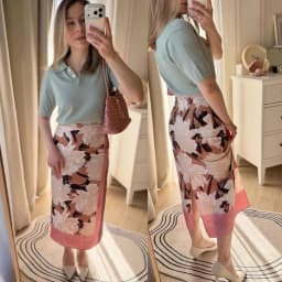 New Women Printed Daily Skirt Female Effect Appointment Midi Skirt High Waist Commute Suitable Slim Fit Skirts