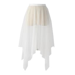Black White Long Tulle Lace Mesh Skirt Women Petticoat Underskirt Summer Korean Irregular Cover Up Skirt Tutu Skirt For Girl